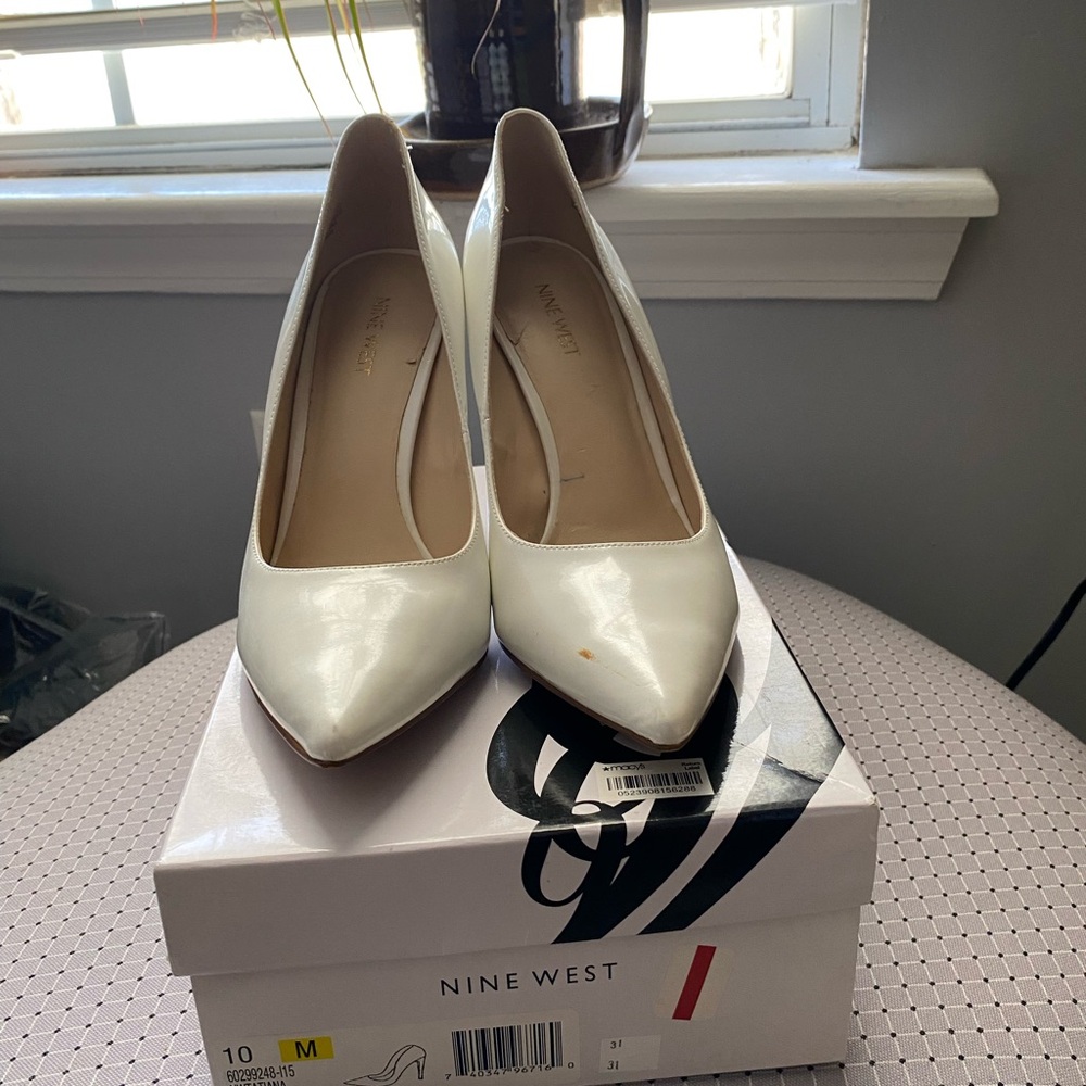 Nine West Women's White Pumps